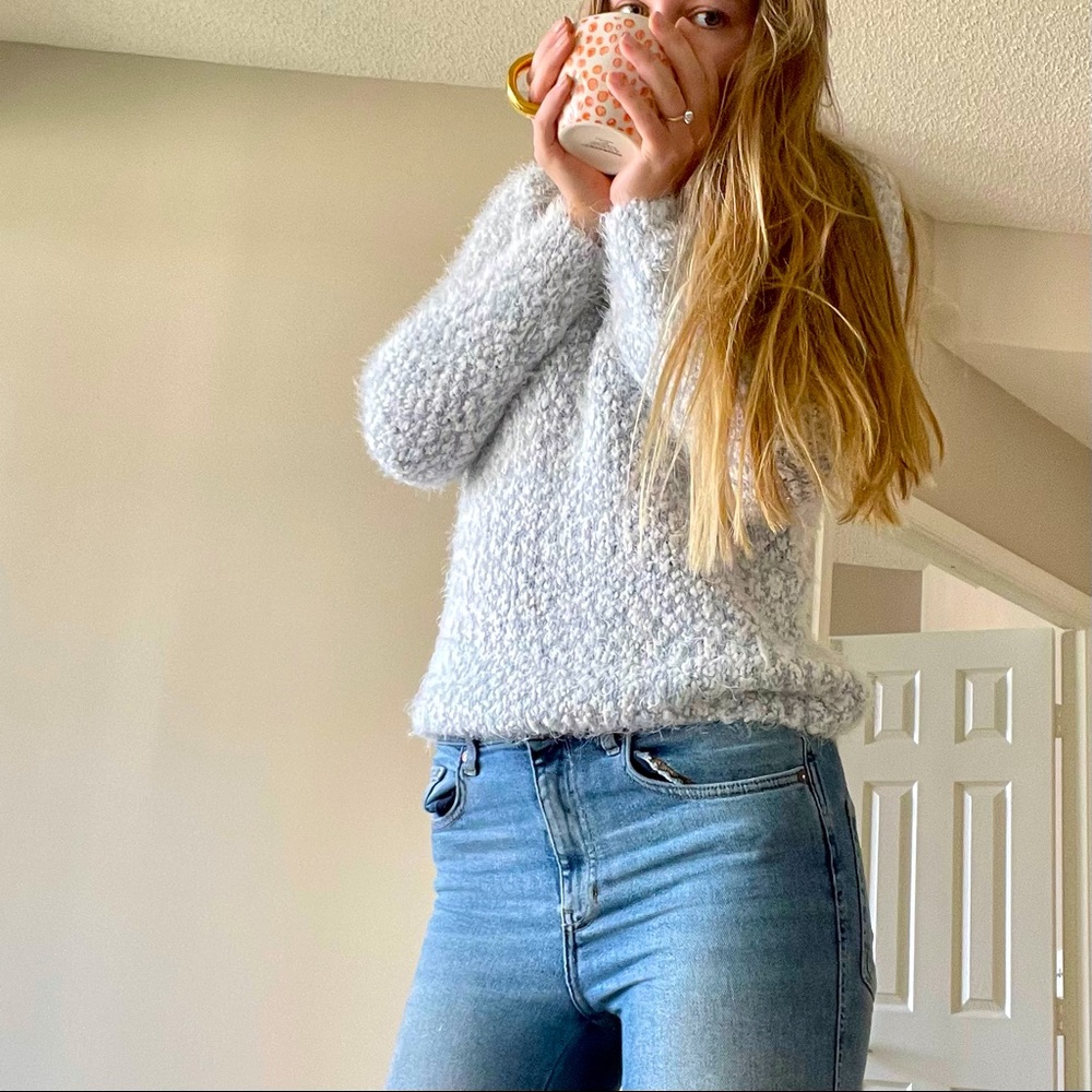 Buffalo Sky Blue & White Chunky Super-soft Sweater